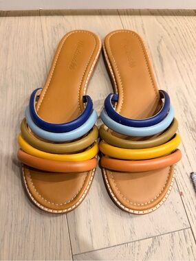 Madewell Leather Addie Rainbow Slide Sandals